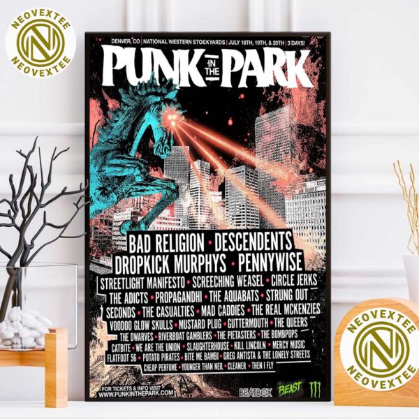 Punk In The Park Poster For Denver Colorado At National Western Stockyards On July 18th 19th And 20th Poster Canvas