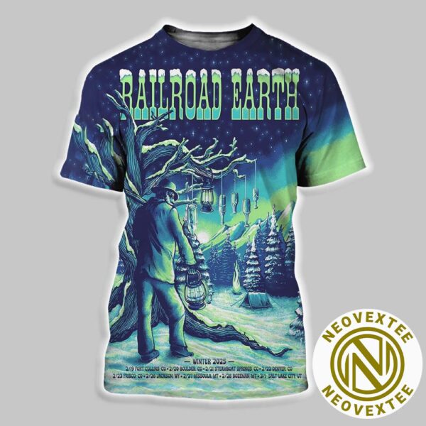 Railroad Earth Winter Tour 2025 Start On February 19 2025 IN Collins CO All Over Print Shirt