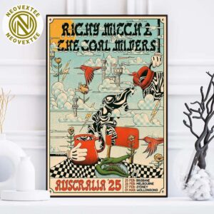 Richy Mitch And The Coal Miners Poster For Show Australia Tour 2025 Home Decor Poster Canvas