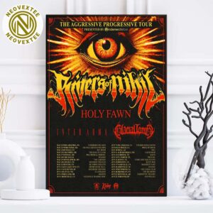 Rivers of Nihil North America The Aggressive Progressive Tour 2025 With Special Guests Holy Fawn Inter Arma And Glacial Tomb Dates List Poster Canvas