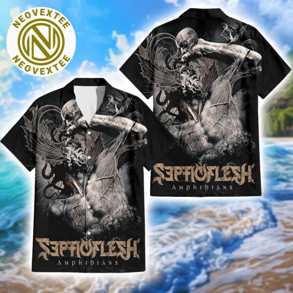 Septicflesh Amphibians Album Aloha Summer Hawaiian Shirt And Beach Short