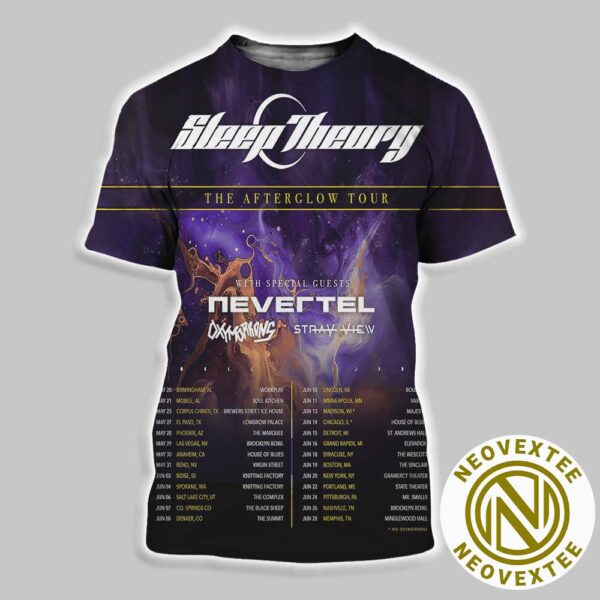 Sleep Theory The Afterglow Tour 2025 With Special Guests Nevertel Oxymorrons And Stray View Dates List All Over Print Shirt