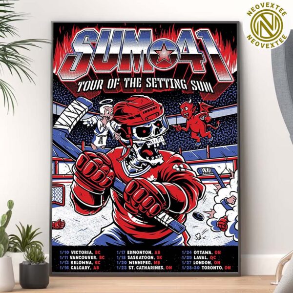 Sum 41 Poster For The Final Leg Of The Tour Of The Setting Sum 2025 Canada Home Decor Poster Canvas