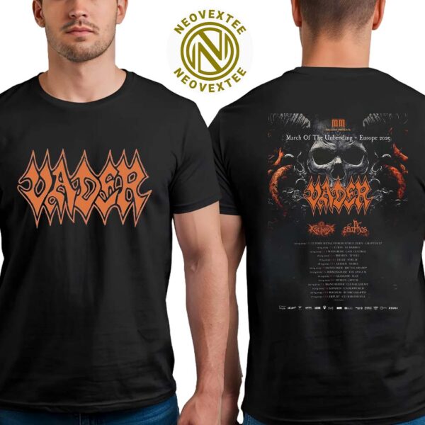 Vader Band March Of The Unbending Europe Tour 2025 Dates List Two Sides Print Classic T-Shirt