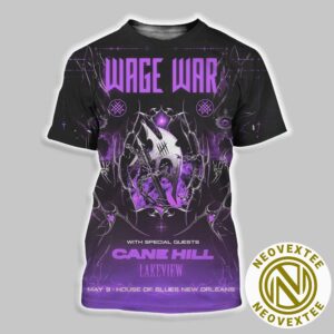 Wage War Band Concert Poster In New Orleans LA At House of Blues On May 9 2025 All Over Print Shirt