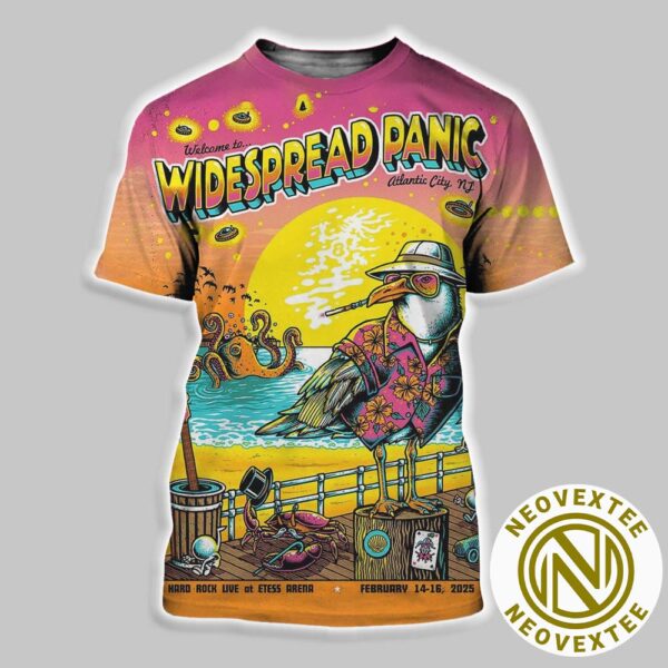 Widespread Panic Poster Atlantic City NJ Live In Hard Rock Live at Etess Arena On February 14-16 2025 All Over Print Shirt