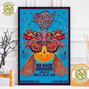 Widespread Panic Poster For Three Shows On June 27 28 And 29 At Red Rocks Park Amphitheatre In Morrison CO Poster Canvas