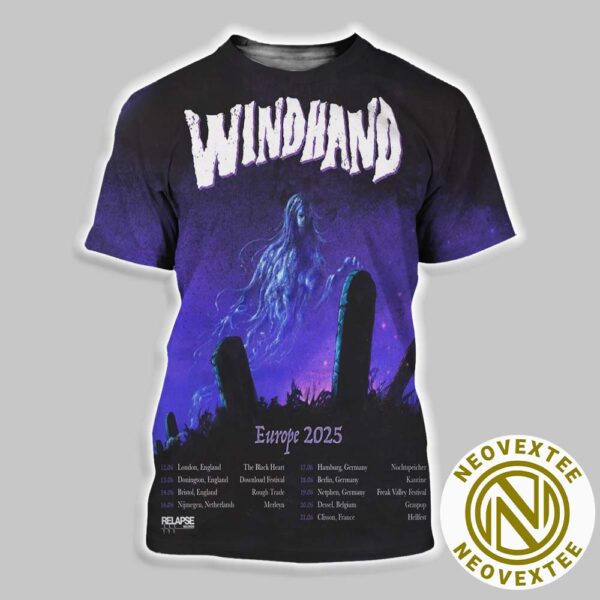 Windhand Music Band Poster For European Tour 2025 Dates List All Over Print Shirt