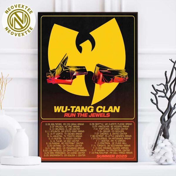 Wu Tang Clan Summer Tour 2025 With Run The Jewels Schedule Dates List Home Decor Poster Canvas