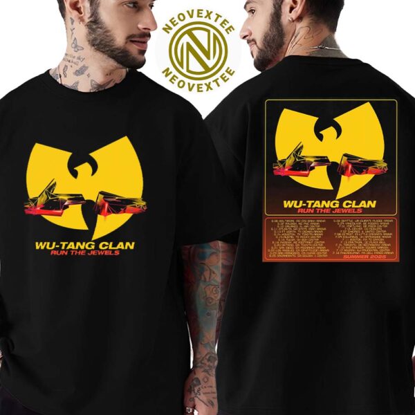 Wu Tang Clan Summer Tour 2025 With Run The Jewels Schedule Dates List Two Sides Print Unisex T-Shirt