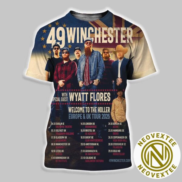 49 Winchester Band Welcome To The Holler Europe And UK Tour 2025 Dates List All Over Print Shirt