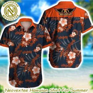 Aerosmith Logo With Flower Floral Tropical Pattern Summer Aloha 2025 Hawaiian Shirt