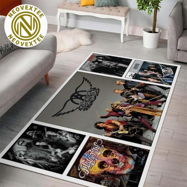 Aerosmith Rock Band Ver 4 Living Room Music Band Home Decor Rug Carpet