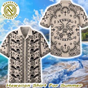 Avenged Sevenfold Light Brown Pattern Music Summer 2025 Aloha Hawaiian Shirt