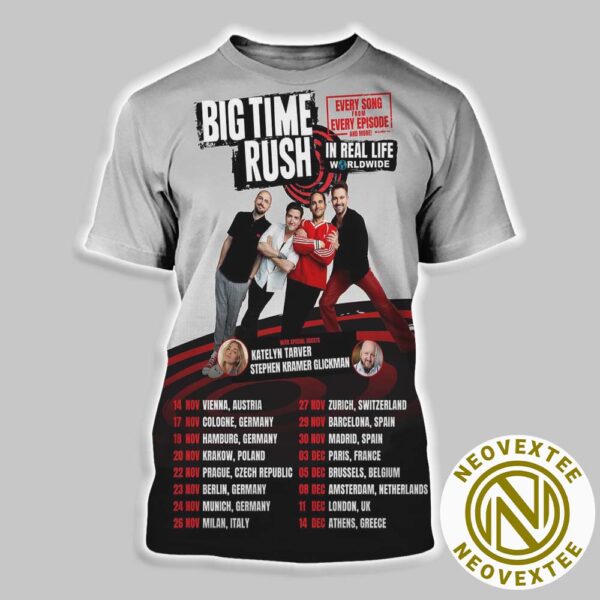 Big Time Rush Tour 2025 For UK US And Europe Dates List On November And December All Over Print Shirt