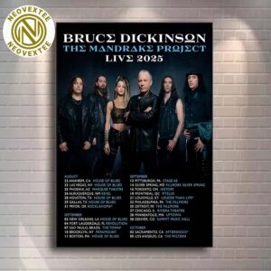 Bruce Dickinson The Mandrake Project Live North American Tour 2025 Dates List Home Decor Poster Canvas