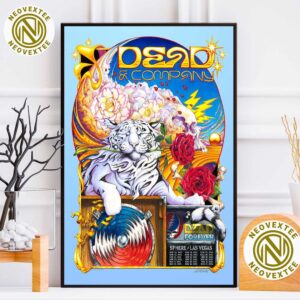 Dead And Company In Las Vegas At Sphere Poster Dates List Tour For March Dead Forever Tour 2025 Art White Tiger By AJ Masthay Poster Canvas