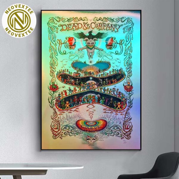 Dead And Company Poster Rainbow Foil In Las Vegas At Sphere On March 20th 2025 Home Decor Poster Canvas