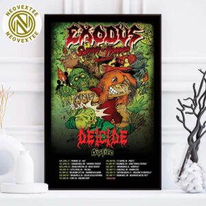 Exodus Swarm Of Horror US Tour 2025 With Deicide And Misfire Dates List Home Decor Poster Canvas