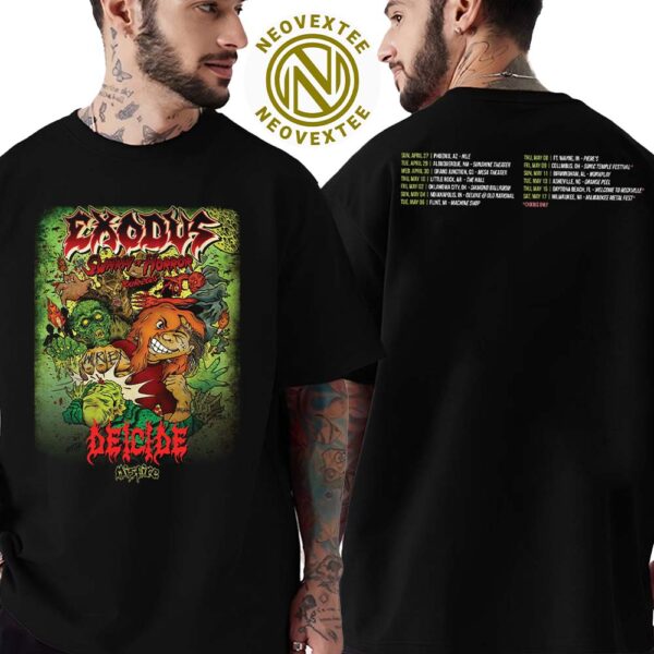 Exodus Swarm Of Horror US Tour 2025 With Deicide And Misfire Dates List Two Sides Print Classic T-Shirt