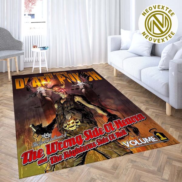 Five Finger Death Punch Band The Wrong Side Of Heaven And The Righteous Side Of Hell Volume 1 Album Cover Rug Carpet