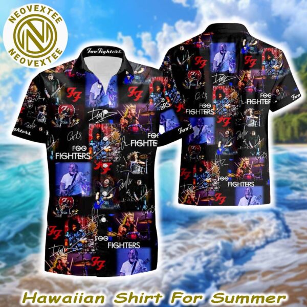 Foo Fighters Rock Band Instant Performing On Stage Summer Aloha Hawaiian Shirt