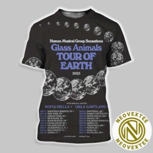 Glass Animals Band Tour Of Earth 2025 Dates List With Special Guests Sofia Isella And Orla Gartland All Over Print Shirt