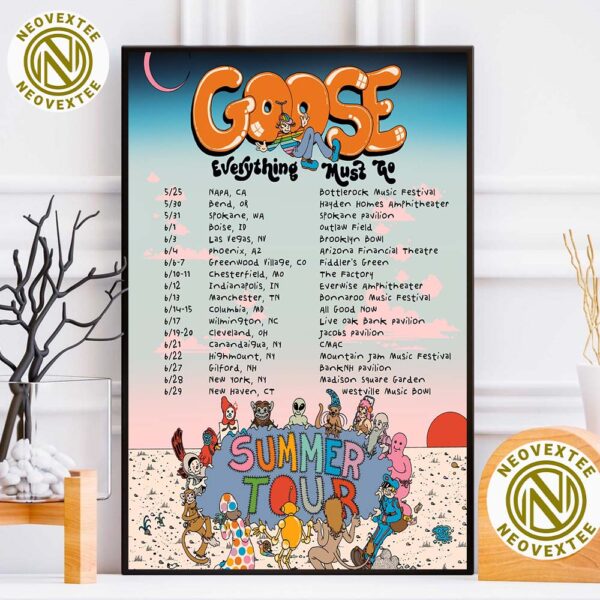 Goose Band Everything Must Go Summer Tour 2025 Dates List Home Decor Poster Canvas