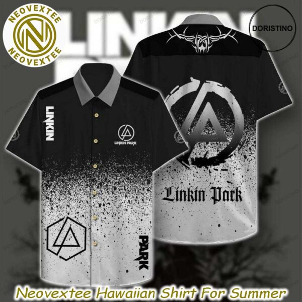 Linkin Park Awesome Big Logo Black Background Summer Aloha 2025 Hawaiian Shirt