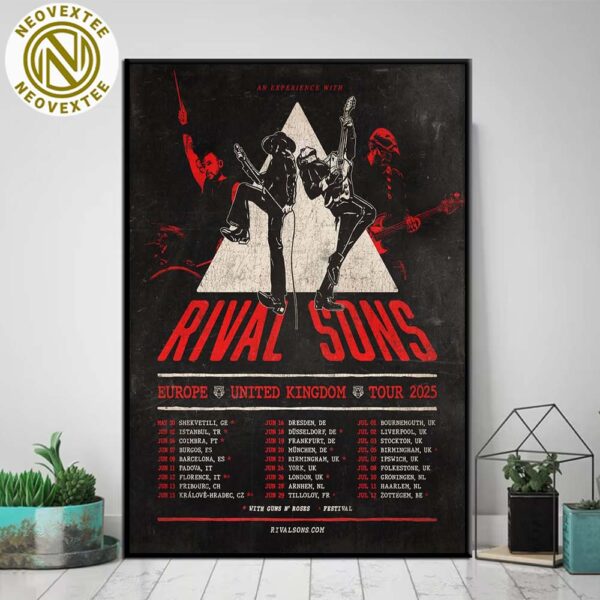 Rival Sons Europe And United Kingdom Summer Tour 2025 With Special Gun N Roses Dates List Home Decor Poster Canvas