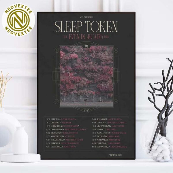 Sleep Token The Even In Arcadia Tour 2025 September And October Dates List Home Decor Poster Canvas