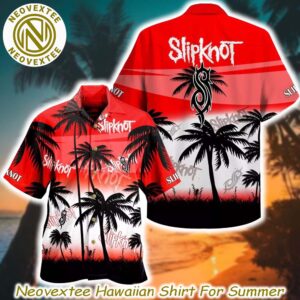 Slipknot Rock Band Music Palm Red Summer Aloha Music 2025 Hawaiian Shirt