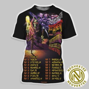 Testament Celebrate 35th Anniversary Of Practice What You Preach An Evening With US Tour 2025 Dates List All Over Print Shirt