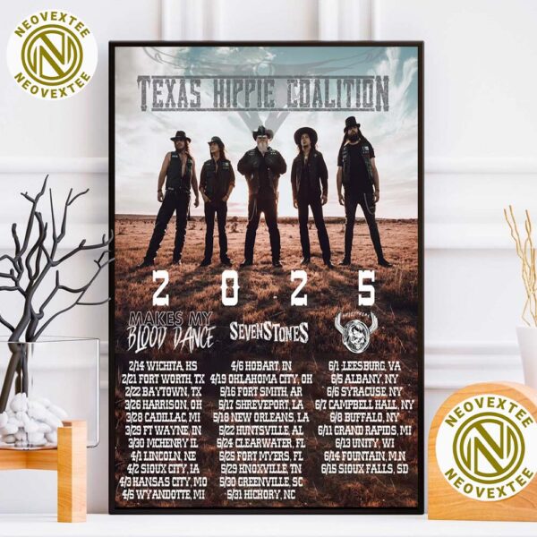 Texas Hippie Coalition Tour 2025 Dates List Home Decor Poster Canvas