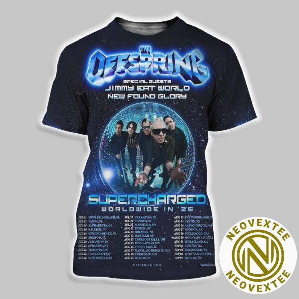 The Offspring Supercharged Worldwide In ’25 Tour With Special Guests Jimmy Eat World And New Found Glory Dates List 2025 All Over Print Shirt