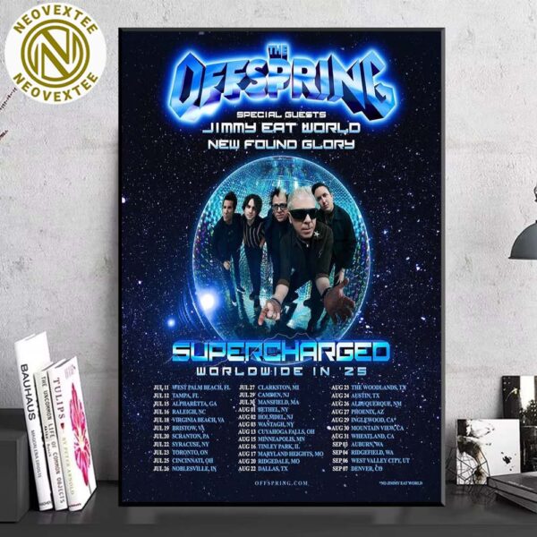 The Offspring Supercharged Worldwide In ’25 Tour With Special Guests Jimmy Eat World And New Found Glory Dates List 2025 Poster Canvas