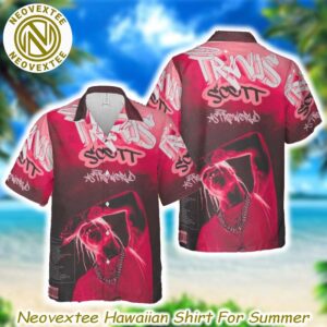 Travis Scott Astroworld Black And Pink Color Background Aloha Gift For Fan Music Hawaiian Shirt