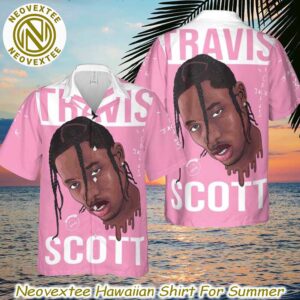 Travis Scott Jack Catus White And Pink Color Background Cute Summer Aloha 2025 Hawaiian Shirt