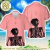 Travis Scott Skull Jack Catus Pink Pastel Background Summer Aloha Music Cover Hawaiian Shirt