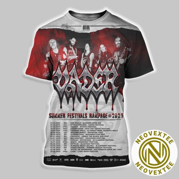 Vader Band Summer Festivals Rampage Tour 2025 Dates List All Over Print Shirt