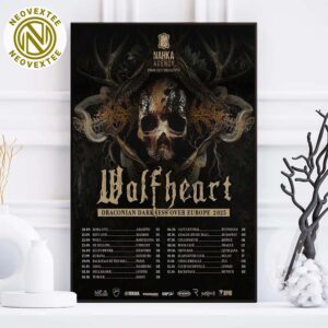 Wolfheart Band Draconian Darkness Over Europe 2025 Dates List Home Decor Poster Canvas