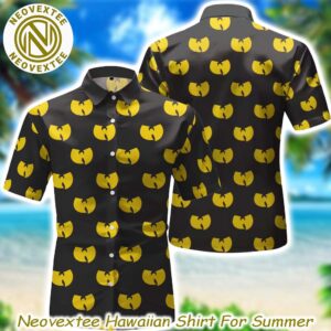 Wu Tang Clan Band Iconic Logo Pattern Black Yellow Summer Aloha Music 2025 Hawaiian Shirt