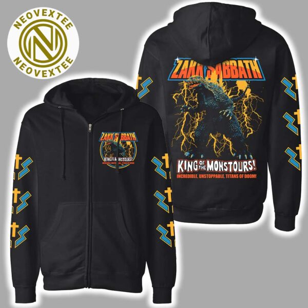 Zakk Sabbath Merch King Of Monstours Tour Incredible Unstoppable Titans Of Doom 2025 Zip Hoodie T-Shirt