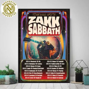 Zakk Sabbath UK And EU Tour 2025 Dates List Start In Manchester UK On March 3 2025 Home Decor Poster Canvas