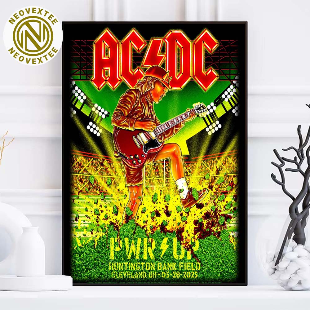 ACDC Cleveland OH Concert Poster At Huntington Bank Field On May 28 PWR UP North America Tour 2025 Home Decor Poster Canvas ACDC Cleveland OH Concert Poster At Huntington Bank Field On May 28 PWR UP North America Tour 2025 Home Decor Poster Canvas