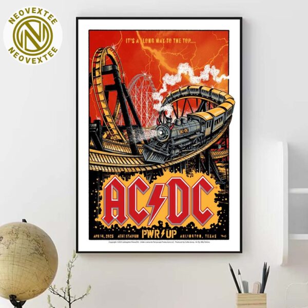 ACDC Dallas PWR UP Tour North America 2025 Poster In Dallas TX At AT&T Stadium On April 14 2025 Home Decor Poster Canvas