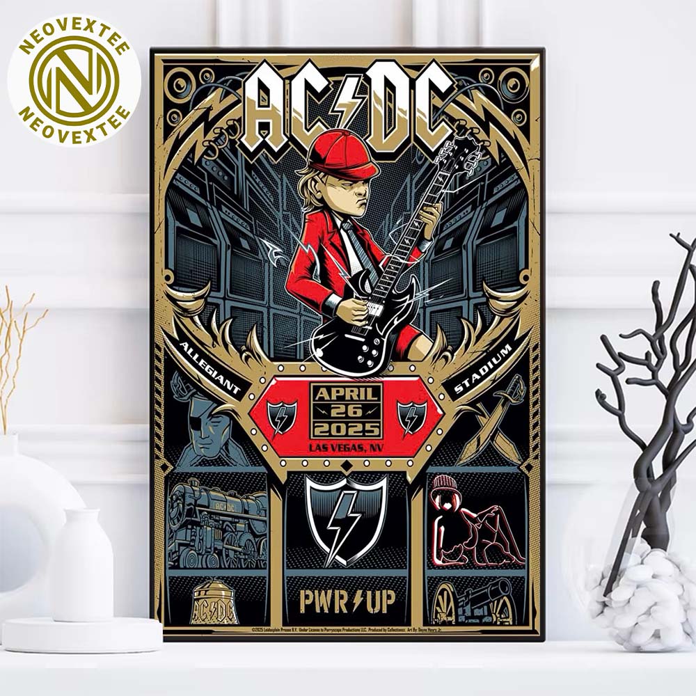 ACDC Las Vegas PWR UP Tour North America 2025 Poster In Las Vegas NV At Allegiant Stadium On April 26 2025 Home Decor Poster Canvas ACDC Las Vegas PWR UP Tour North America 2025 Poster In Las Vegas NV At Allegiant Stadium On April 26 2025 Home Decor Poster Canvas