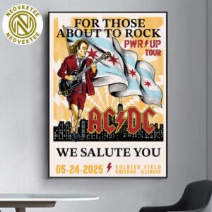 ACDC PWR Up Chicago 2025 Tonight Poster In Chicago IL At Soldier Field On May 24 2025 Home Decor Poster Canvas