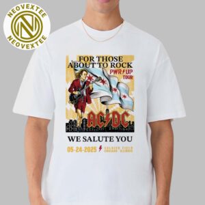 ACDC Cleveland OH Concert Poster At Huntington Bank Field On May 28 PWR UP North America Tour 2025 Unisex T-Shirt