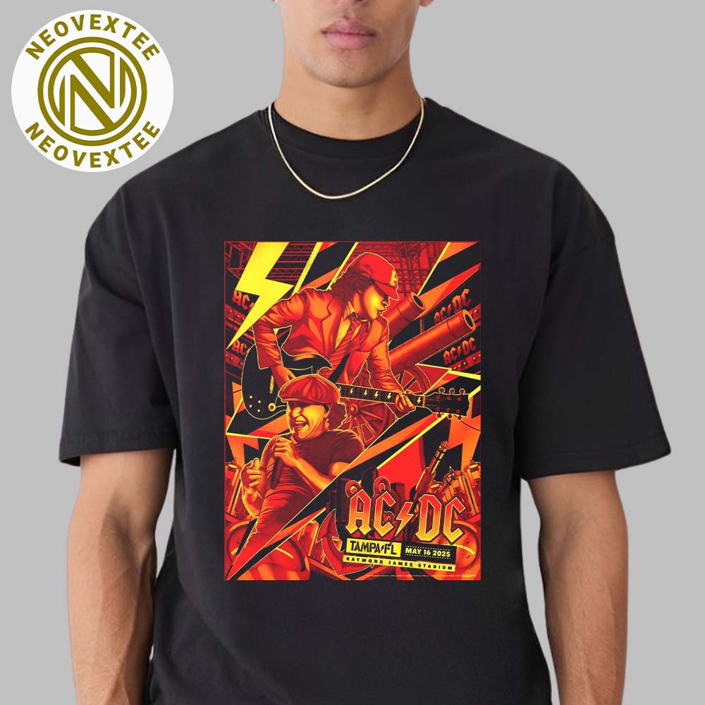 ACDC Tampa Florida PWR UP Tour 2025 Event Poster At Raymond James Stadium On May 16th 2025 Classic T-Shirt ACDC Tampa Florida PWR UP Tour 2025 Event Poster At Raymond James Stadium On May 16th 2025 Classic T-Shirt